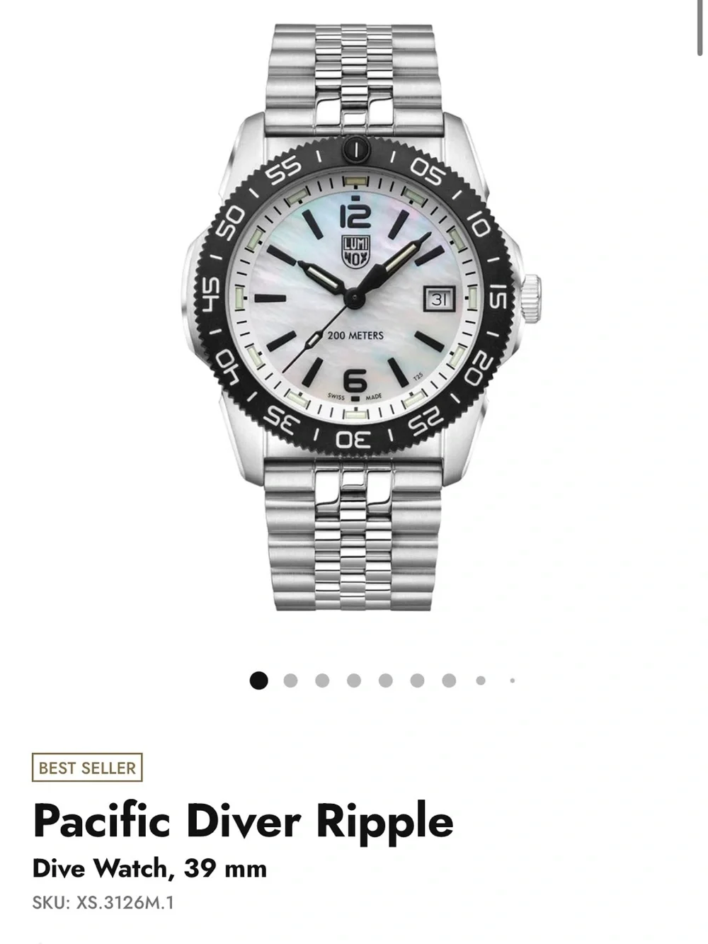 Luminox 39mm pacific diver ripple Men's Watch - Silver/Black